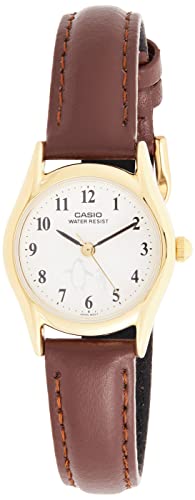 腕時計 カシオ レディース Casio Ladies LTP-1094Q-7B6 Penguin Dial with Genuine Leather Band Watch
