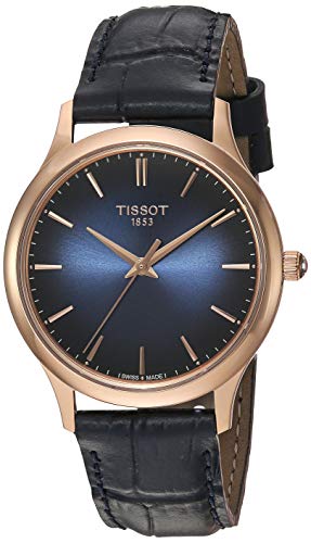 腕時計 ティソ レディース Tissot womens Excellence Steel And 18K Gold Dress Watch Blue T926210760410