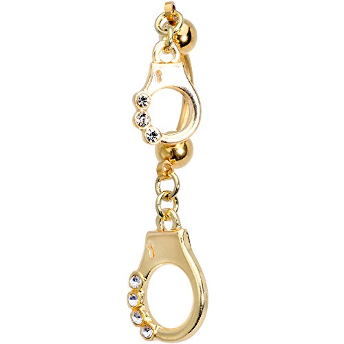 ボディキャンディー ボディピアス アメリカ Body Candy Gold PVD Steel Handcuff Dangle Double M