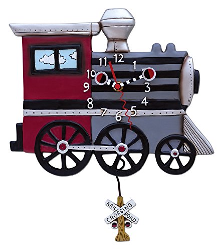 壁掛け時計 振り子時計 インテリア Allen Designs Choo Choo Train Pendulum Clock