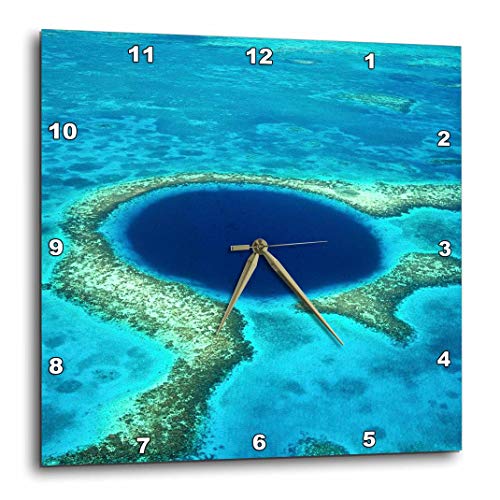 壁掛け時計 インテリア 海外モデル 3dRose DPP_85536_1 Blue Hole, Lighthouse Reef, Belize SA02 GJO