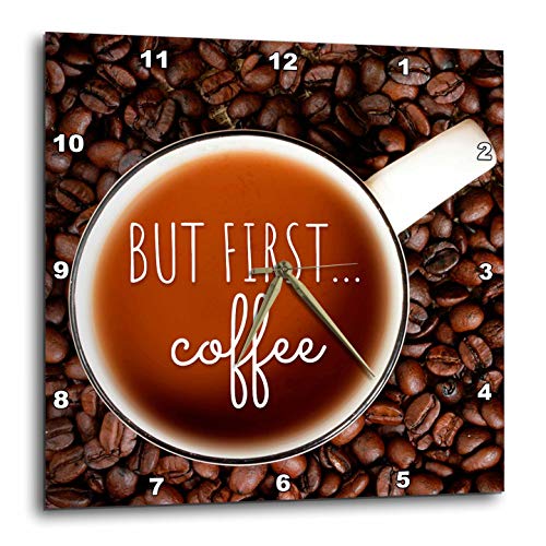 壁掛け時計 インテリア 海外モデル 3dRose Stamp City - Typography - Photograph of a Cup of Coffee