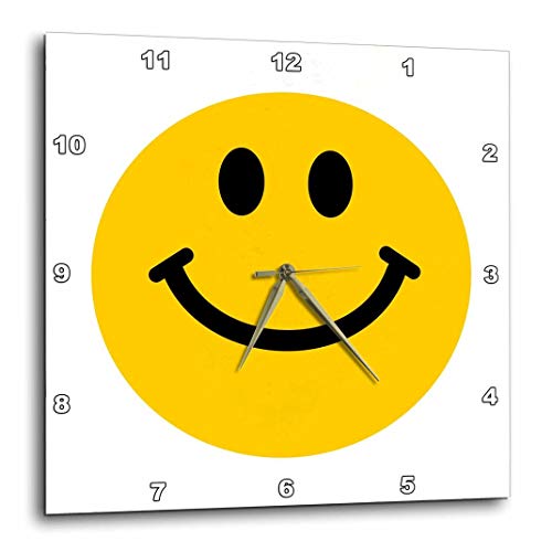 壁掛け時計 インテリア 海外モデル 3dRose Yellow Smiley Face-Cute Traditional Happy Smilie-1960s