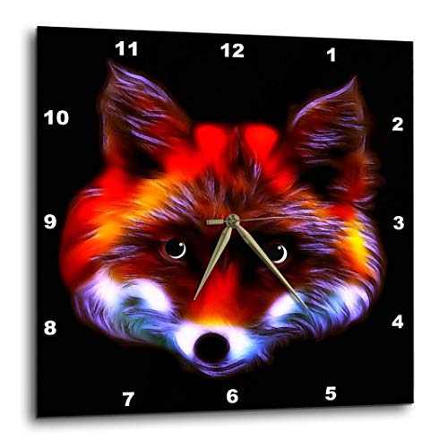 壁掛け時計 インテリア 海外モデル 3dRose Fox - Color - Wall Clock, 10 by 10-Inch (DPP_8363_1)