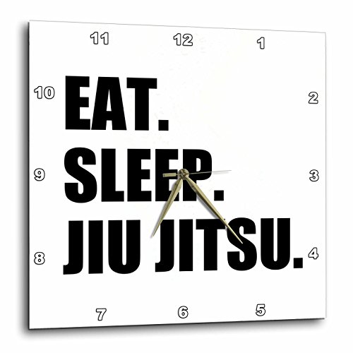 壁掛け時計 インテリア 海外モデル 3dRose DPP_180413_3 Eat Sleep Jiu Jitsu Japanese Martial Art J