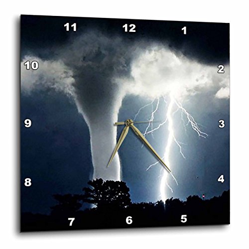 壁掛け時計 インテリア 海外モデル 3dRose Tornado and Lightning - Wall Clock, 10 by 10 (DPP_4485