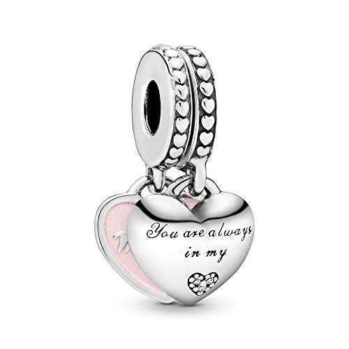 パンドラ ブレスレット チャーム Pandora Jewelry Mother and Daughter Hearts Dangle Cubic Zirconia