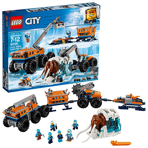 レゴ シティ LEGO City Arctic Mobile Exploration Base 60195 Building Kit, Snowmobile Toy and Rescue Game (
