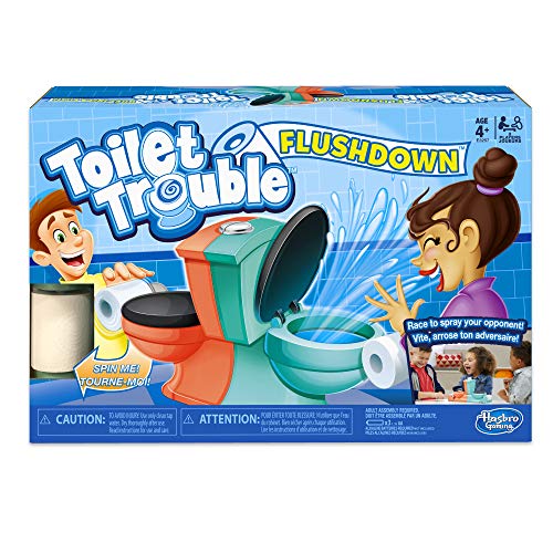 ボードゲーム 英語 アメリカ Hasbro Gaming Toilet Trouble Flushdown Kids Game Water Spray Ages 4+