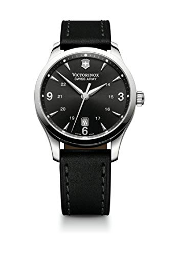 腕時計 ビクトリノックス スイス Victorinox Alliance Black Dial Leather Strap Mens Watch 241474XG