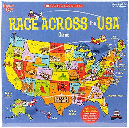 ボードゲーム 英語 アメリカ University Games, Scholastic Race Across the USA Board Game , Geography