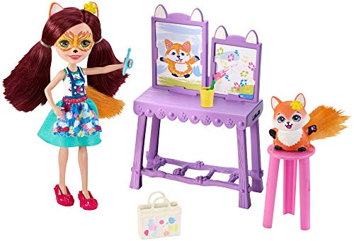 エンチャンティマルズ 人形 ドール Mattel Enchantimals Art Studio Playset with Felicity Fox Doll