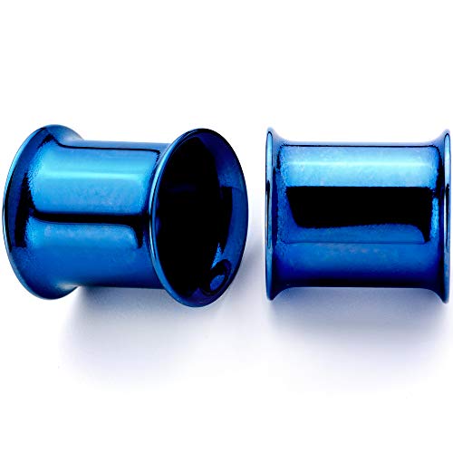 ボディキャンディー ボディピアス アメリカ Body Candy 2Pc Blue Anodized Steel 16mm Double Fla