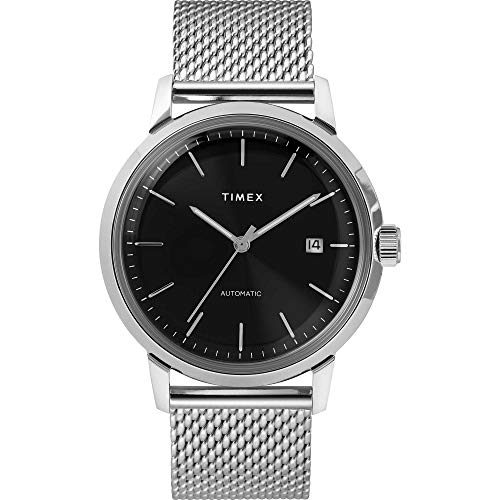腕時計 タイメックス メンズ Marlin Automatic 40mm Leather Strap Watch (Silver)