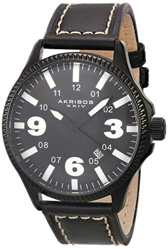 腕時計 アクリボスXXIV メンズ Akribos XXIV Men's Classic Watch with Date - Bold Luminous Arabic Nume
