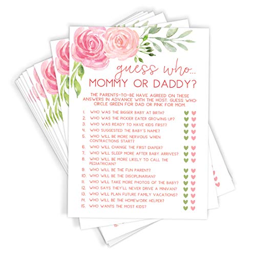 海外カードゲーム 英語 アメリカ Guess Who Game, Mommy or Daddy?, Set of 50 Cards, Baby Shower Gam