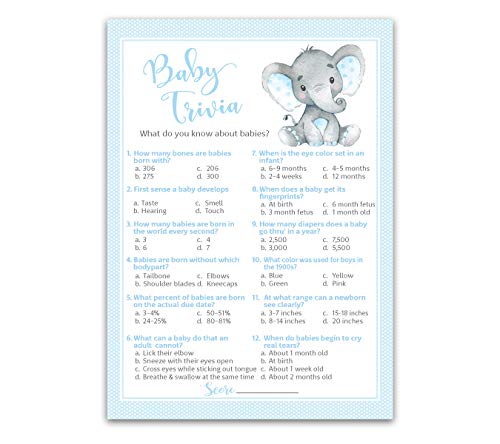 海外カードゲーム 英語 アメリカ BLUE ELEPHANT Baby Shower Game ? BABY TRIVIA Game ? Pack of 2