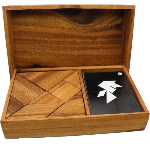 海外カードゲーム 英語 アメリカ Logic Tangram Set with Play Cards Wooden Puzzle Game