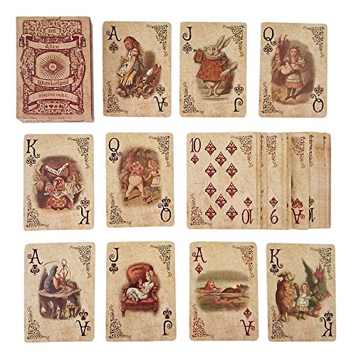 海外カードゲーム 英語 アメリカ ASVP Shop Alice In Wonderland Playing Cards - Full Set is Ideal f