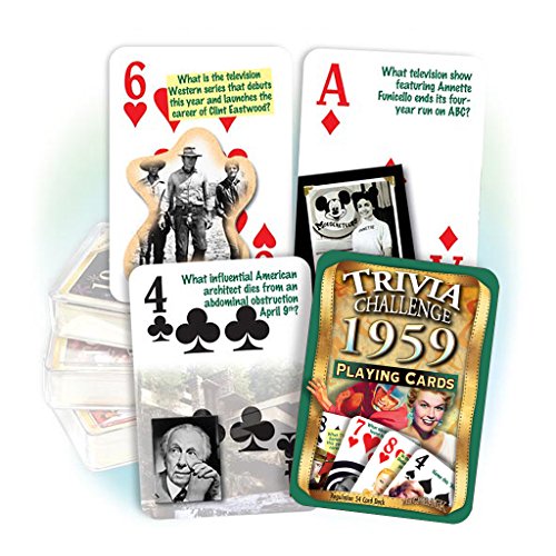 海外カードゲーム 英語 アメリカ Flickback 1959 Trivia Playing Cards: 60th Birthday or 60th