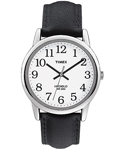 腕時計 タイメックス メンズ Timex Men's T205019J Easy Reader Black Leather Strap Watch