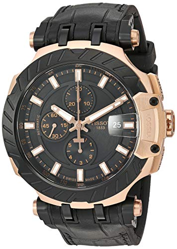 腕時計 ティソ メンズ Tissot mens T-Race Stainless Steel Sport Watch Black T1154273705101