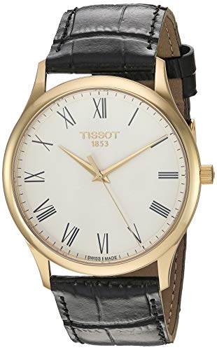 腕時計 ティソ レディース Tissot unisex-adult Excellence Steel And 18K Gold Dress Watch Black T92641