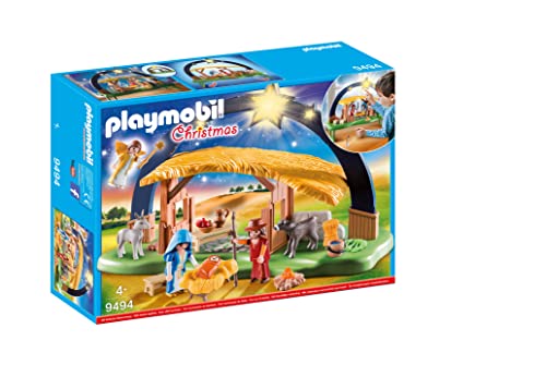 プレイモービル ブロック 組み立て Playmobil Christmas 9494 Illuminating Nativity Manger with Fol