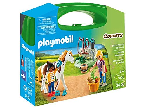 プレイモービル ブロック 組み立て Playmobil Horse Grooming Carry Case