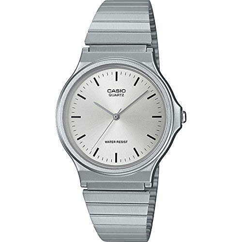 腕時計 カシオ メンズ Casio Unisex Adult Analogue Quartz Watch, Silver, Bracelet