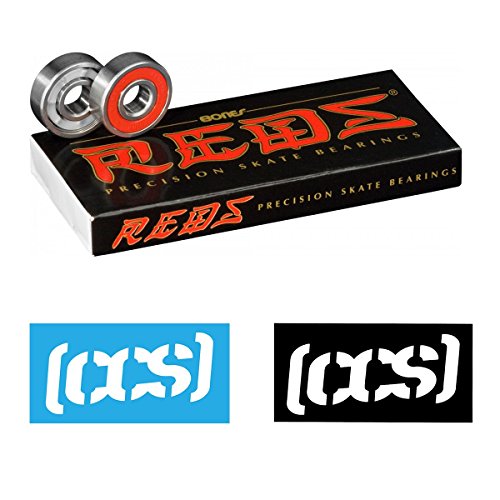 ベアリング スケボー スケートボード Bones Reds Skateboard/Longboard Bearings (8 Packs W/Extras)