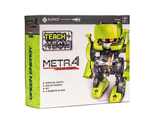 エレンコ ロボット 電子工作 Teach Tech Meta.4, Transforming Robot, STEM Solar Toys for Kids 8+