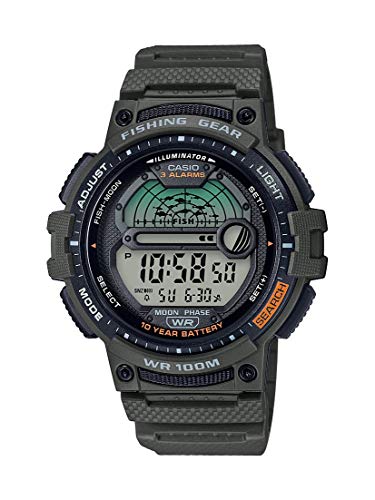 腕時計 カシオ メンズ Casio Men's Fishing Timer Quartz Watch with Resin Strap, Green, 24.1 (Model: WS-