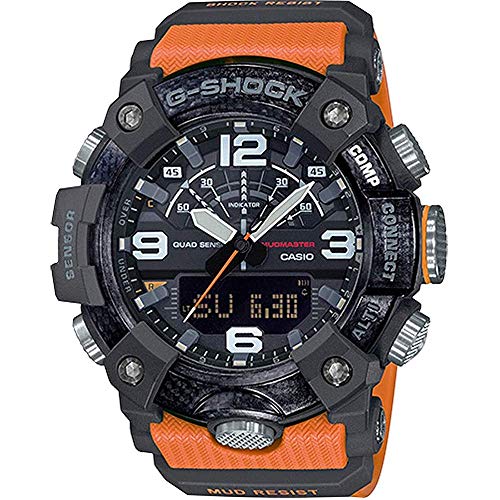 腕時計 カシオ メンズ Casio Tactical Mudmaster ANI-Digi Watch, Black/Orange Strap, GGB100-1A9, men