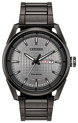 腕時計 シチズン 逆輸入 Citizen Men's Eco-Drive Weekender Watch in Grey IP Stainless Steel, Silver Di