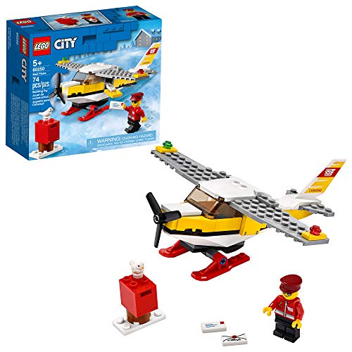 レゴ シティ LEGO City Mail Plane 60250 Pretend-Play Toy, Fun Building Set for Kids (74 Pieces)
