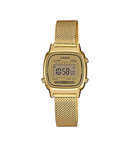 腕時計 カシオ レディース Casio Women's Digital Quartz Watch with Solid Stainless Steel Strap, Gold,