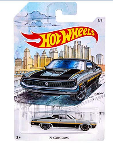 ホットウィール マテル ミニカー Hot Wheels '70 Ford Torino Detroit Muscle Car Series 6/6