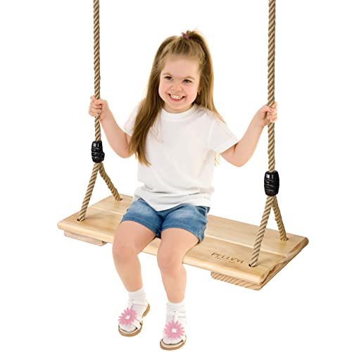 ジャングルジム ブランコ 屋内・屋外遊び PELLOR Hanging Wooden Swing, Wooden Swing Set for Chi