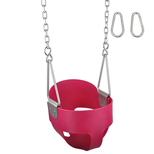 ジャングルジム ブランコ 屋内・屋外遊び Swing Set Stuff Highback Full Bucket (Pink) with Chai