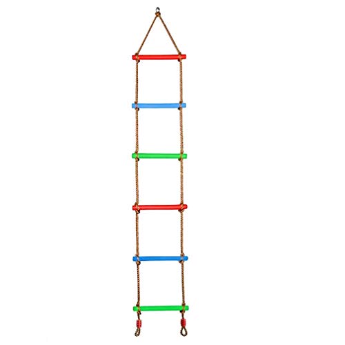 ジャングルジム ブランコ 屋内・屋外遊び letsgood 6.6 ft Colorful Climbing Rope Ladder for Kid
