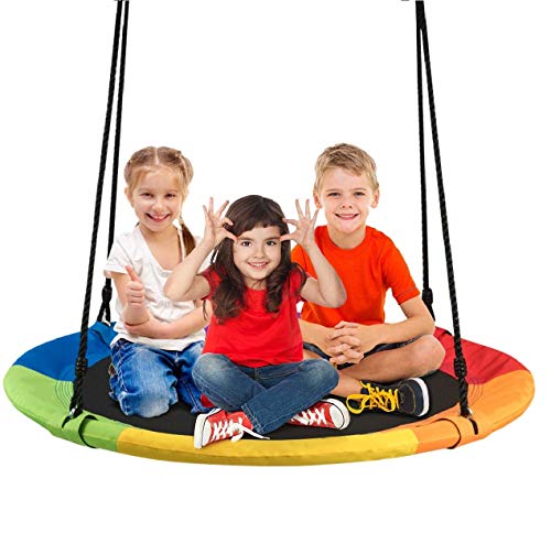 ジャングルジム ブランコ 屋内・屋外遊び Costzon 40 Waterproof Saucer Tree Swing Set, Indoor