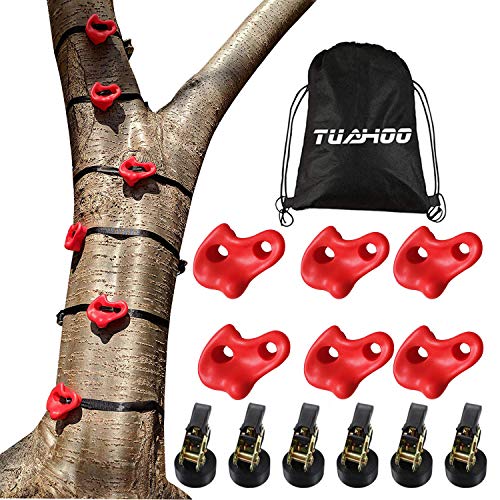 ジャングルジム ブランコ 屋内・屋外遊び TUAHOO Ninja Tree Climbing Kit, 12 Big Size ABS Rock