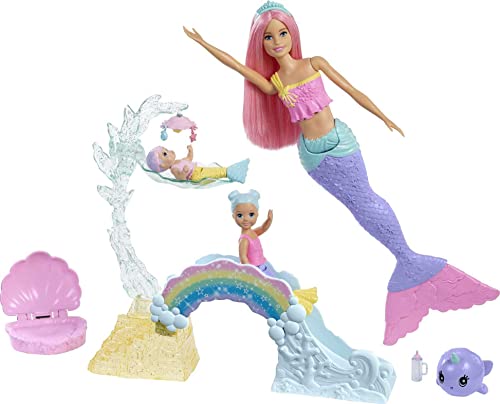 バービー バービー人形 Barbie Dreamtopia Mermaid Nursery Playset Mermaid Doll, Toddler and Baby Merma