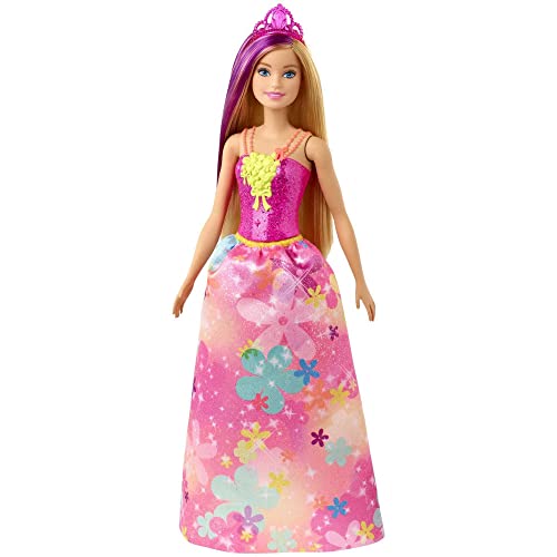 バービー バービー人形 Barbie Dreamtopia Princess Doll, 12-inch, Blonde with Purple Hairstreak Wearin