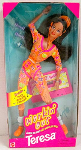 バービー バービー人形 Barbie WORKIN' OUT TERESA DOLL w Suction Cup SHOES, Barbie MUSIC CASSETTE & Mo