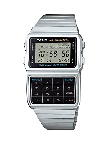 腕時計 カシオ メンズ Casio Men's Silver Tone 25 Memory Calculator Databank Watch
