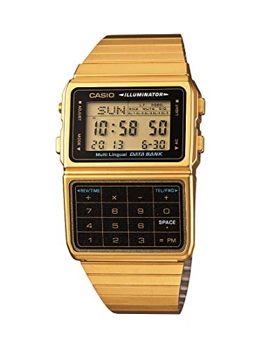 腕時計 カシオ メンズ Casio #DBC611G-1D Men's Gold Tone 25 Memory Calculator Databank Watch