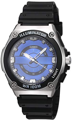 腕時計 カシオ メンズ Casio Men's Blue Dial Quartz Resin Strap, Black, 23.7 Casual Watch (Model: MWC-1
