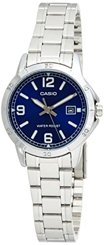 腕時計 カシオ レディース Casio LTP-V004D-2B Women's Dress Stainless Steel Blue Dial Date Watch